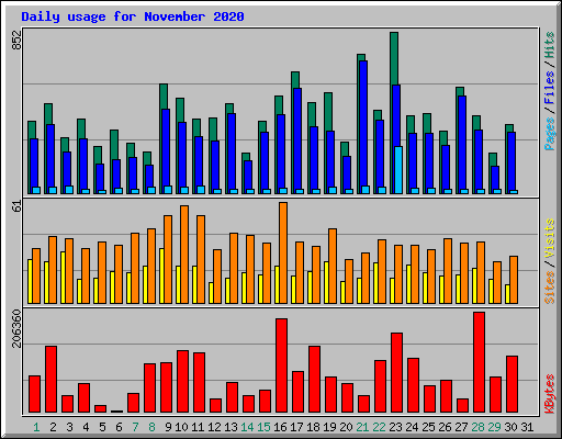 Daily usage for November 2020