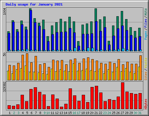 Daily usage for January 2021