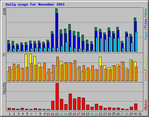 Daily usage for November 2021