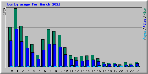 Hourly usage for March 2021