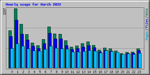 Hourly usage for March 2022